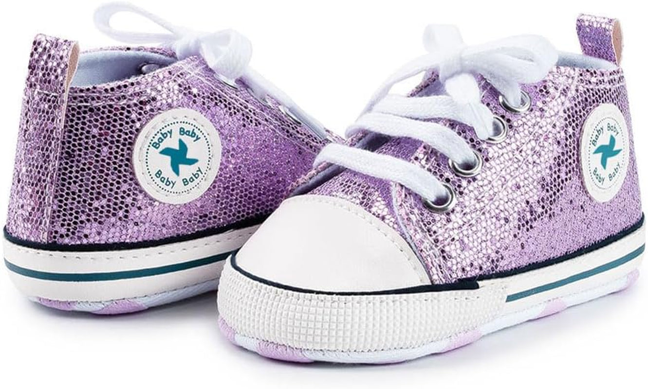 Baby Girls Boys Shoes Soft Anti-Slip Sole Newborn First Walkers Star High Top Canvas Denim Unisex Infant Sneaker