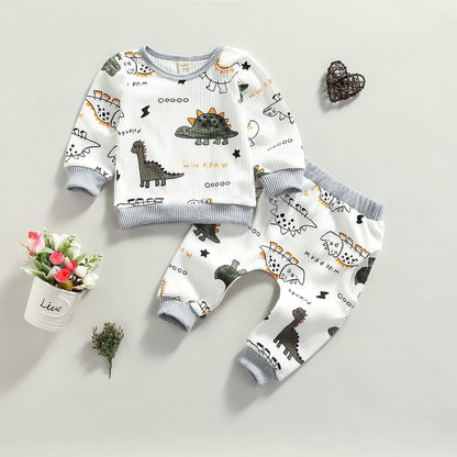 0-24M Dinosaur Newborn Infant Baby Boy Clothes Set Long Sleeve Sweatshirts Tops Pants Outfits