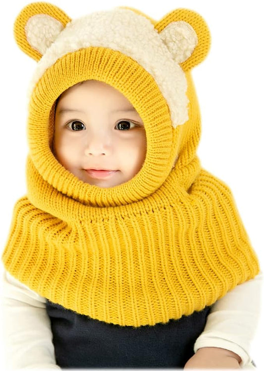 Baby Winter Hat Scarf Set, Unisex Infant Toddler Kids Hat Scarf