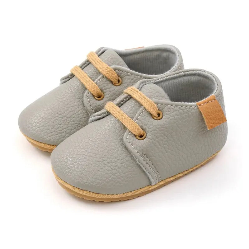 Baby Shoes Retro PU Leather Boy Girl Shoes Toddler Rubber Sole Anti-Slip First Walkers Unisex Newborn Moccasins