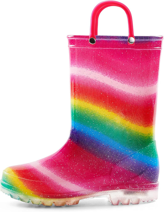Kids Boys Girls Rain Boots with Easy-On Handles Rainboots (Toddler/Little Kid/Big Kid)